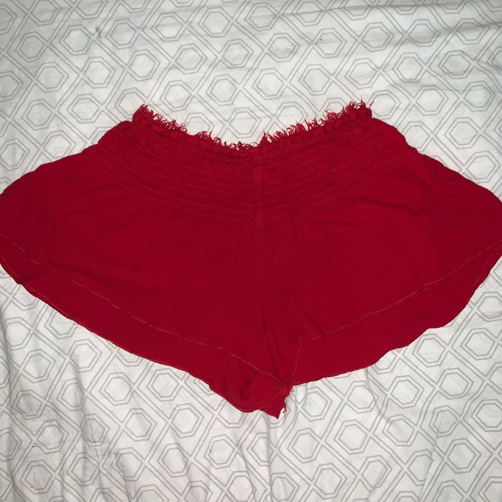 Free people red lost girl smocked short medium